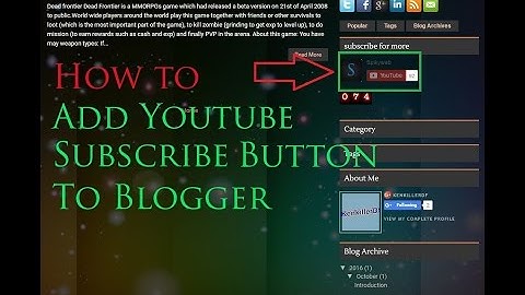 how to add Youtube Subscribe Button to Blogger