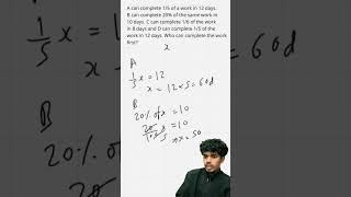 Quant question on work and time, often seen in government exams. #workandtime #aptitude #exams #gov