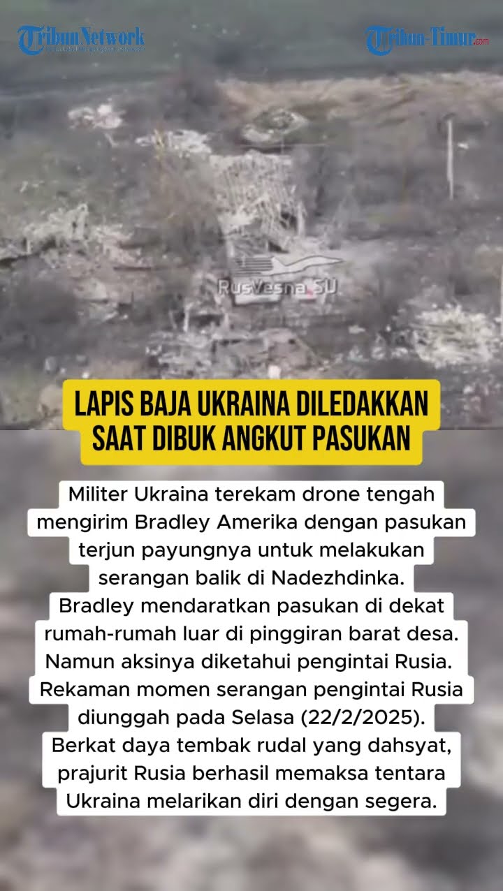 Pasukan Rusia Tembak Bradley dan Tentara Ukraina saat Gelar Serangan Balik