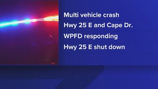 Highway 25 shut down in White Pine due to multi-vehicle crash