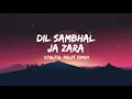 dil sambhal ja zara song lyrics Mp3 Song