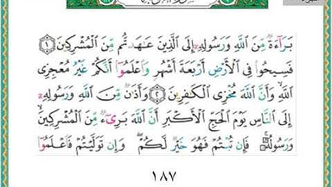 سورة التوبه من البدايه الى الايه ٣٤/تكمله الجزء العاشر من القران الكريم