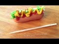 How to make a cute miniature hot dog for kyaraben!  キャラ弁用ミニチュアホットドッグの作り方♪