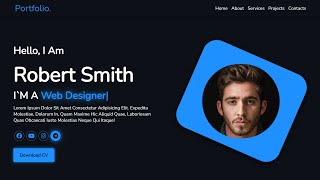 Responsive animated Home Page for Portfolio using HTML, CSS & JavaScript || Animated Portfolio