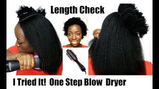 I Tried One Step Blow Dryer From Wet To Stretch Natural Hair Length Check Type 4 Hair Growth