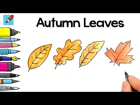 How to draw Autumn or Fall Leaves Real Easy