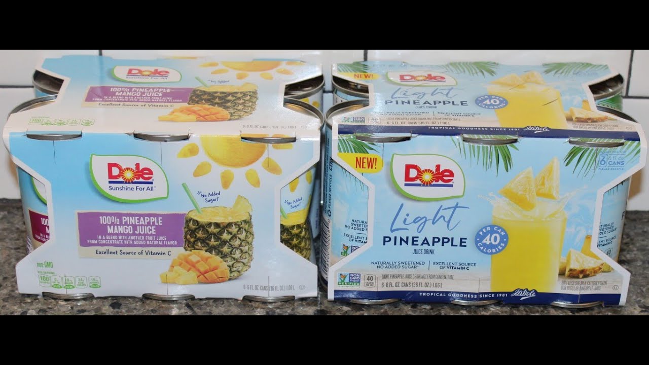 Dole Pineapple Mango Juice & Light Pineapple Juice Drink Review YouTube