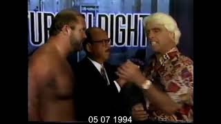 WCW Saturday Night - Gene Okerlund Interviews Sherri Martel, Ric Flair & Arn Anderson (1994-05-07)