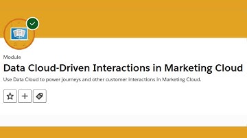 Data Cloud Driven Interactions in Marketing Cloud  | Salesforce Trailhead