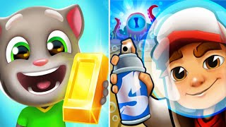 SUBWAY SURFERS VS TALKING TOM GOLD RUN - MOBILE GAMEPLAY #7