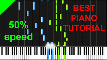 Coldplay - Clocks 50% speed piano tutorial