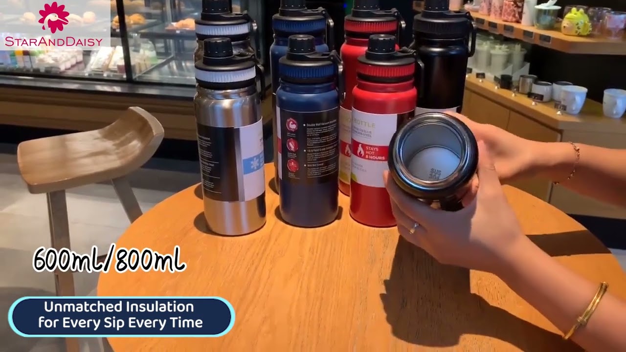 Fashion Sport Water Bottle,  Insulated Water Flask with Hanging Buckle - StarAndDaisy