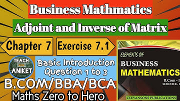 Business Mathmatics Chapter 7 Exercise 7.1 | B.com 1st year sem 1