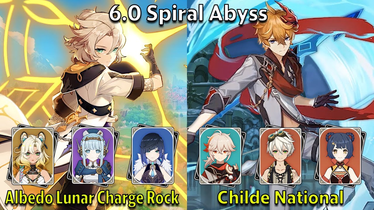 C1 Albedo Lunar Charge Rock & C0 Childe National - Genshin Impact 6.0 Spiral Abyss Full Clear