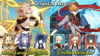 C1 Albedo Lunar Charge Rock C0 Childe National - Genshin Impact 6.0 Spiral Abyss Full Clear