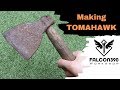 Making a tomahawk from an old rusty axe.