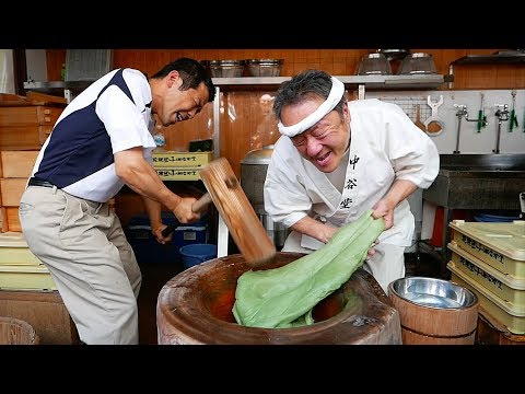 Japon sokak yemekleri - mochi süper hızlı vurma Japonya