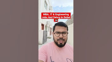 MBA, IT And Engineering Job and Salary in Dubai