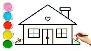 ✨🏡How to draw a beautiful house/House drawing and colouring step by step/Easy drawing for kids