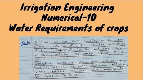 #10 numerical on irrigation engineering || depth of water || civil engineering ||