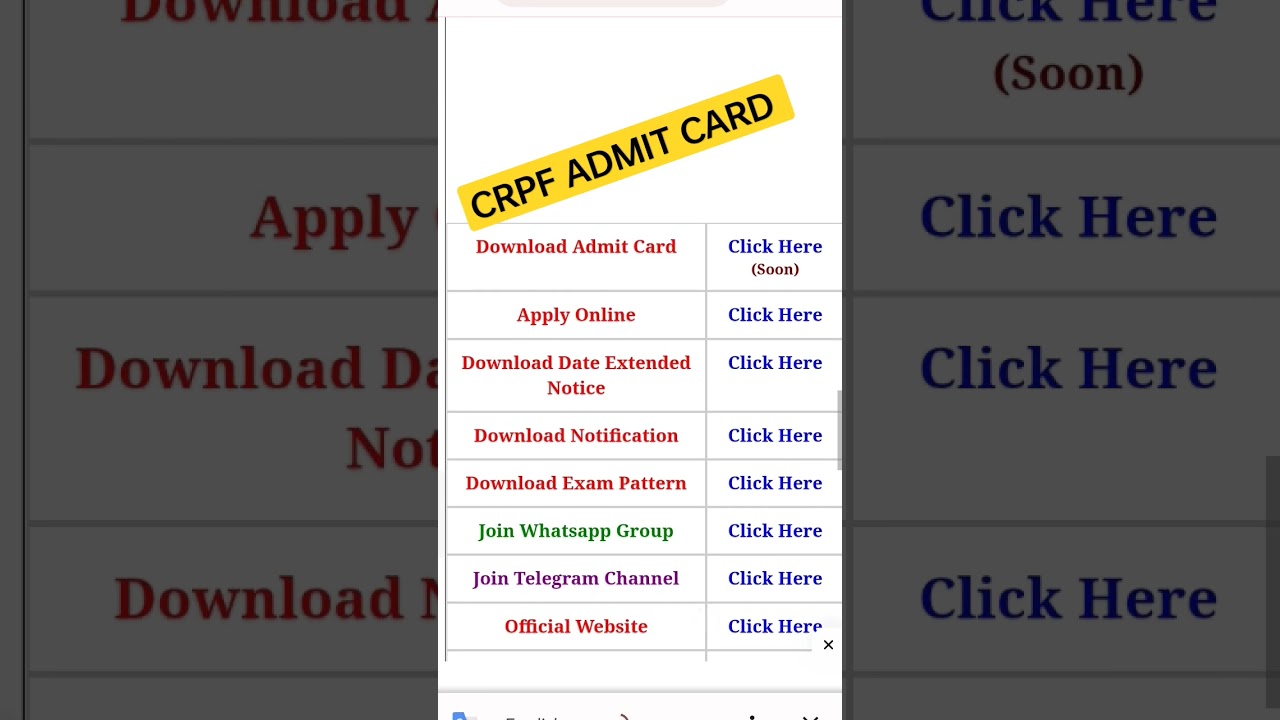 CRPF admit Card download 2023 |