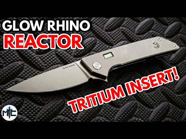 Glow Rhino Reactor Folding Knife Gray Titanium Handle S35VN Plain Edge  Satin Finish GLR101