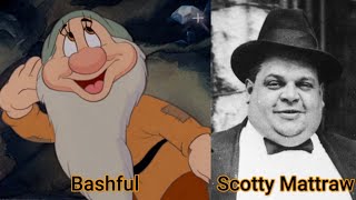 Character and Voice Actor - Snow White and the Seven Dwarfs - Bashful - Scotty Mattraw