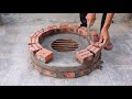 Design. Build a simple beautiful smokeless wood stove from red bricks and cement