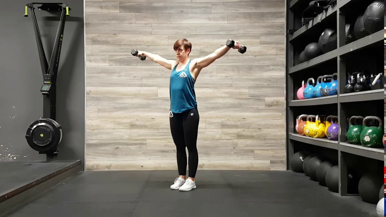 Standing dumbbell lateral raise 