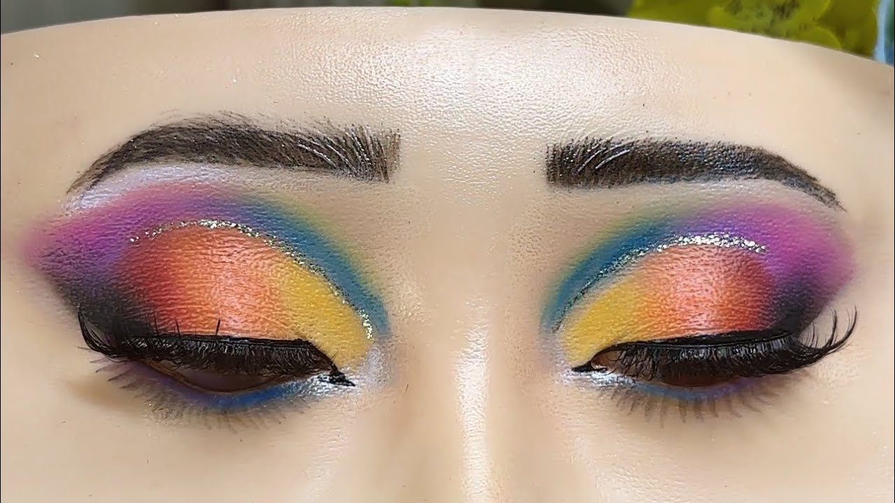 Colorful Glam Eyes Makeup Tutorial Step By Step Makeup Class - YouTube