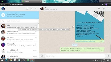 Tally ADDoN - Send Receipt and Outstanding WhatsApp sms  from Tally ERP 9
