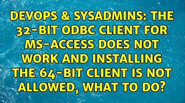 The 32-bit ODBC client for MS-access does not work and installing the 64-bit client is not...