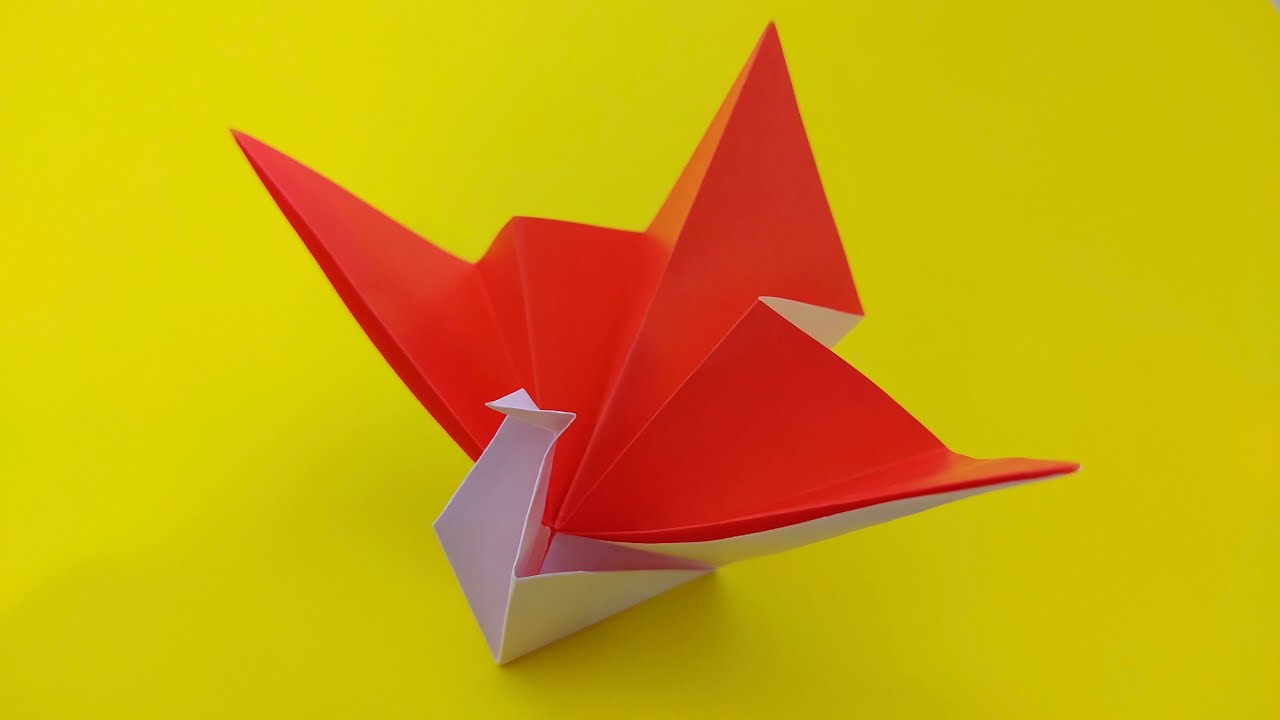 折り紙 祝い鶴 折ってみた Origami How To Make A Crane Nyanya Origami Channel 折り紙モンスター