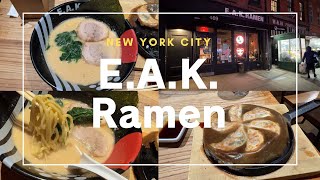 [NYC]Yokohama Style, Tonkotsu + Soy Sauce, E.A.K. RAMEN by Machida Shoten in New York #vlog