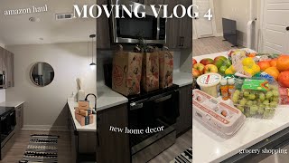 MOVING VLOG 4| COME GROCERY SHOPPING WITH ME, HUGE AMAZON HAUL, HOME DECOR HAUL AND MORE!