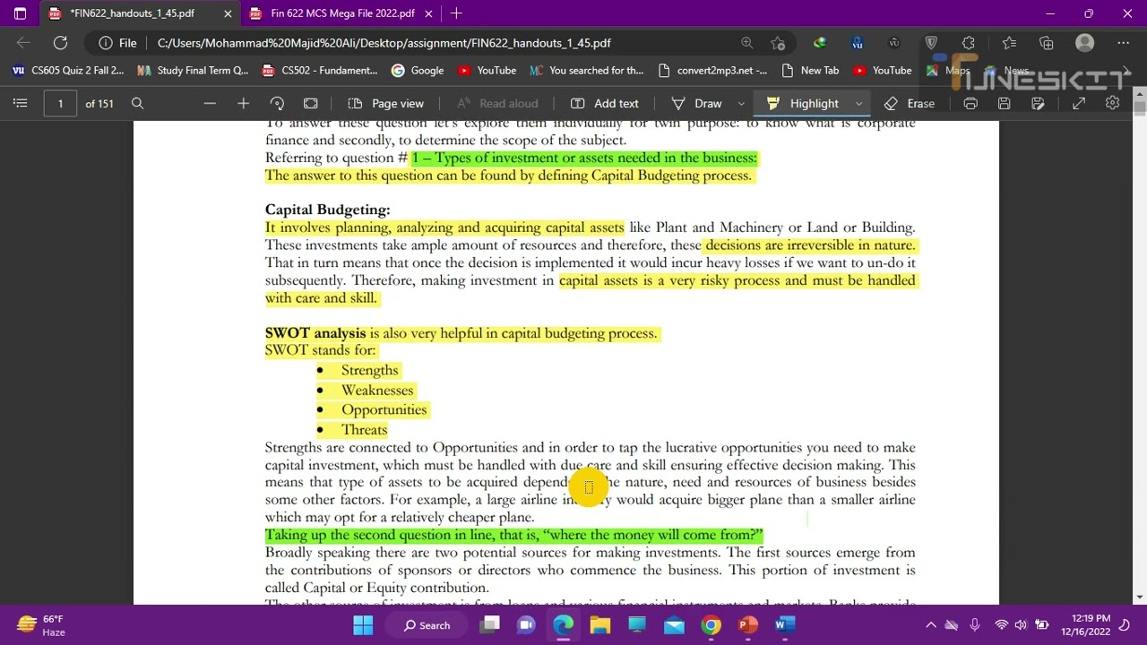 Fin622 ( Finance Coparate ) !! Lecture No 1 !! short lecture !! Virtual university of Pakistan