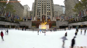 Ice skating Rockefeller Centre, New York City Collage Video