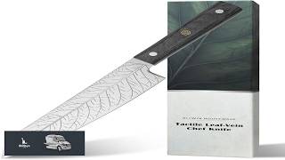8 Inch Leafetched Chef Knife ALLWIN HOUSEWARE Deep Electroetched Leaf Pattern with 3D
