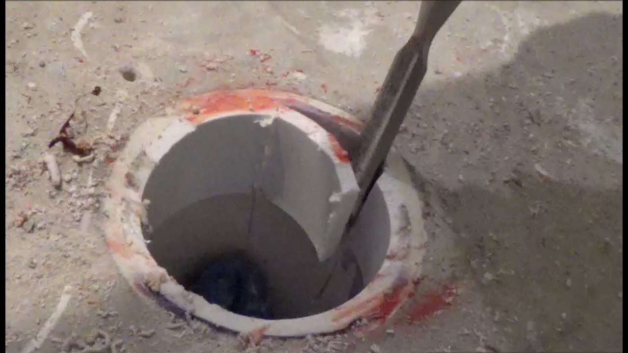 Pvc Toilet Flange Removal How To Remove Glued In Flange Youtube