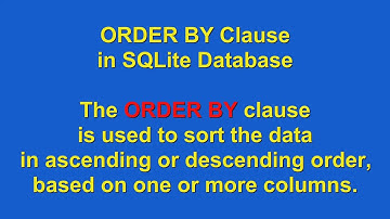 How to use ORDER BY Clause using SQLite
