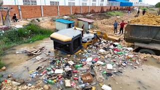 Insecure.!! Rescued Big Dozer Sinking Vs Truck Dumper - Skills Recovery Operator | Old CAT Excavator
