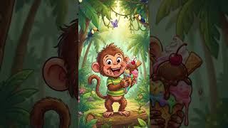 Ice Cream Lover Monkey 🍦| Cute Kids Story Animation#shortsviral #shortviral #shorts