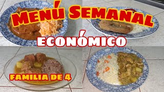 MENÚ SEMANAL ECONÓMICO | TE DEJO 4 IDEAS DE COMIDA ECONÓMICA PARA TU SEMANA | COMPILACIÓN DE RECETAS