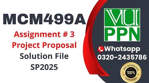 MCM499A Proposal of Project Assignment 3 solution 2025 #mcm499a #mcm499 #proposal