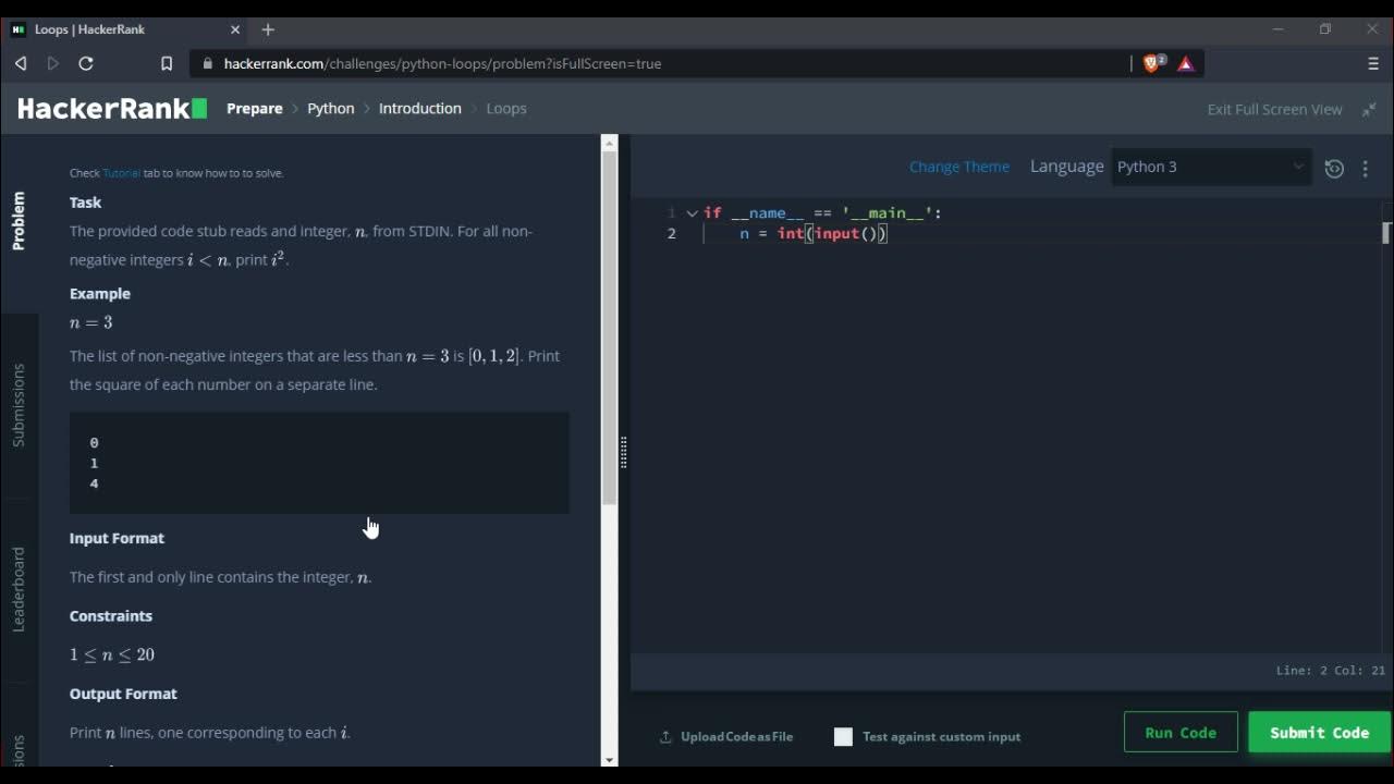 Python --- Loops | Hacker Rank in Tamil | Nitro's system | 2021 - YouTube