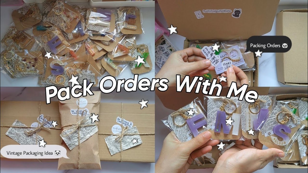 PACK ORDERS WITH ME: How I design my packaging ✨ Resin Business | Studio Vlog  💫