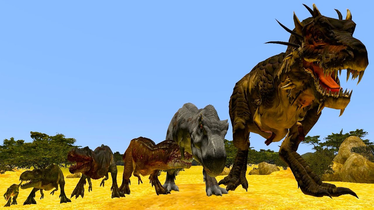Evolution of All Version T-Rex - Dinosaurs in Jurassic World