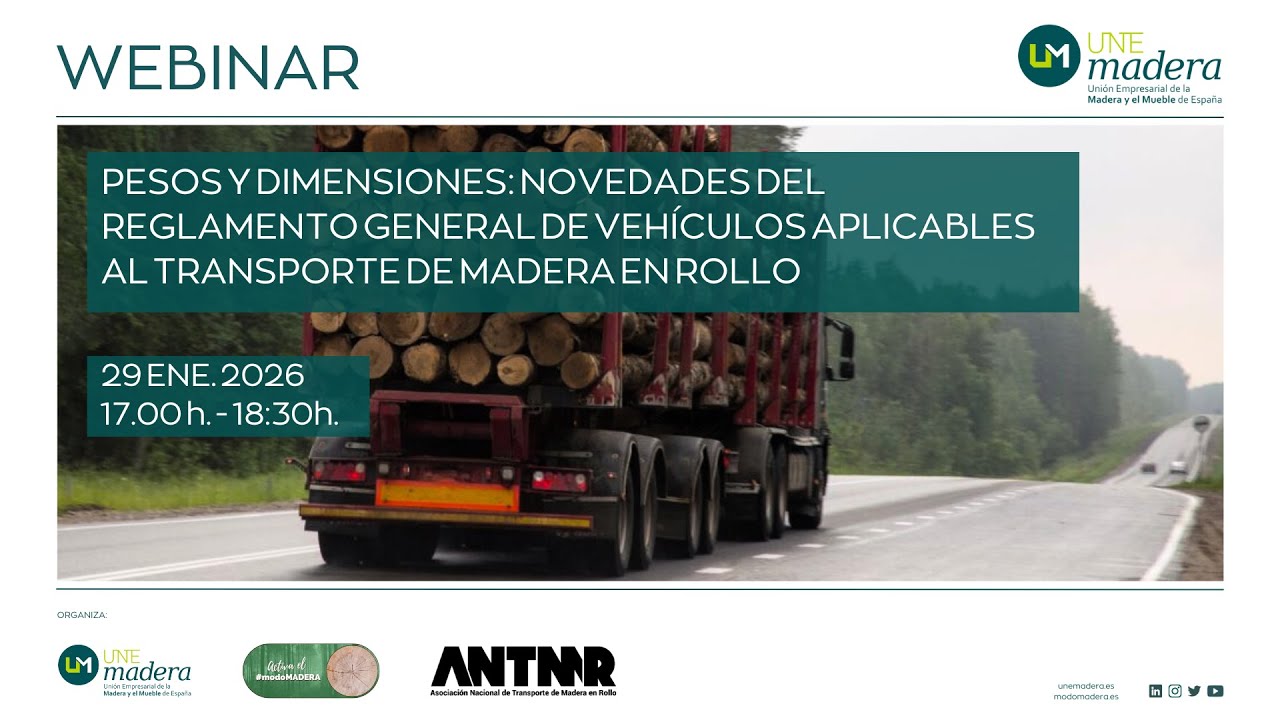 Webinar UNEmadera y ANTMR | Transporte de madera en rollo: nuevas reglas de pesos y dimensiones
