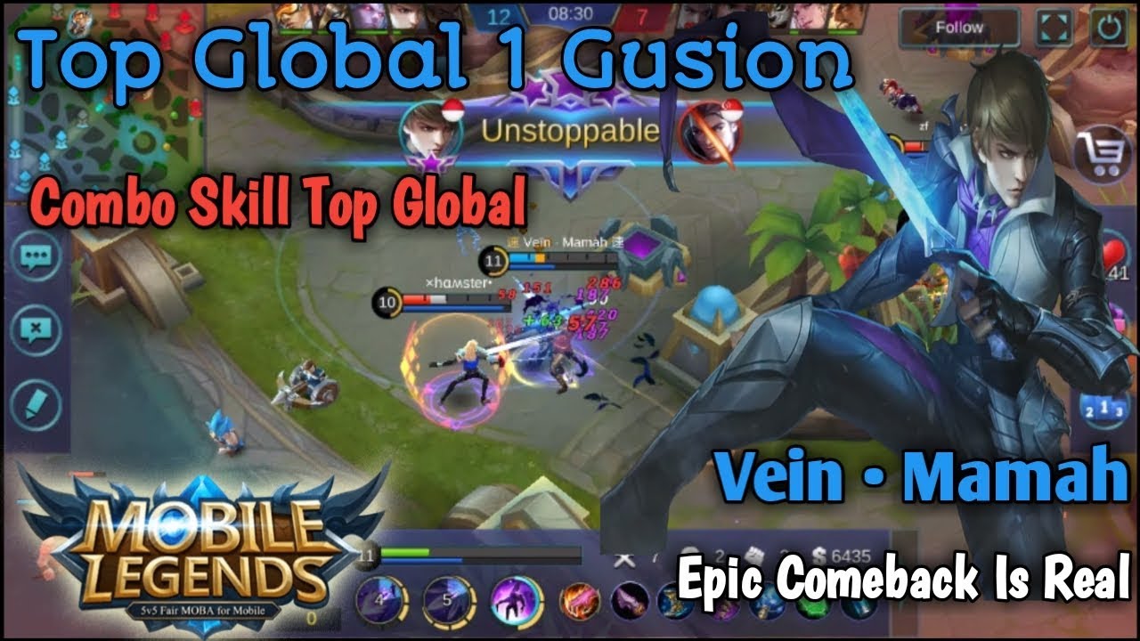 Gameplay Top Global Gusion Vein Mamah Epic Comeback Mobile