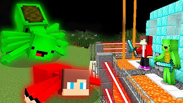 Scary JJ and Mikey MUTANTS SPIDERS vs Security House in Minecraft Challenge Maizen JJ and Mikey